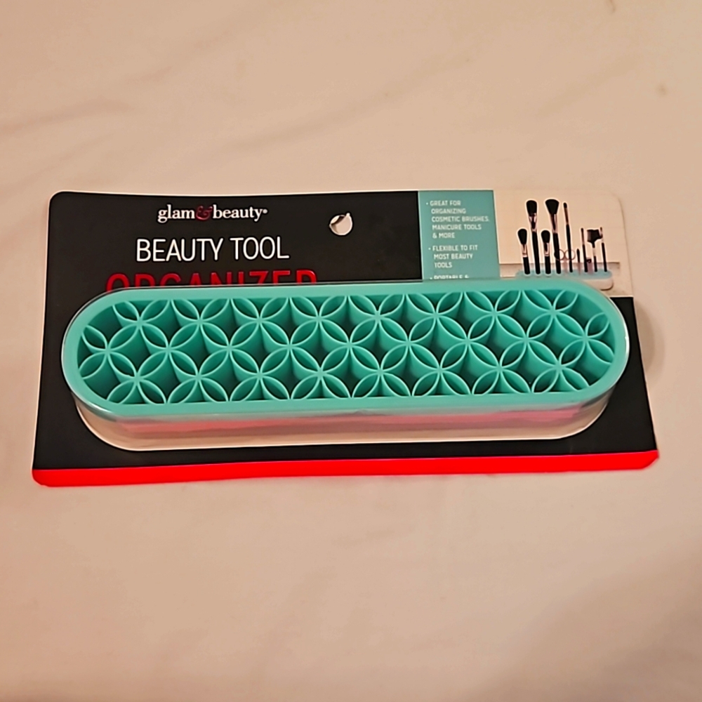 NEW! Beauty Tool MAKEUP BRUSHES Organizer, Turquoise